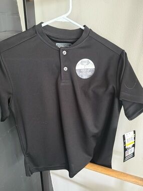 PGA Tour Black Short-Sleeve Henley Polo